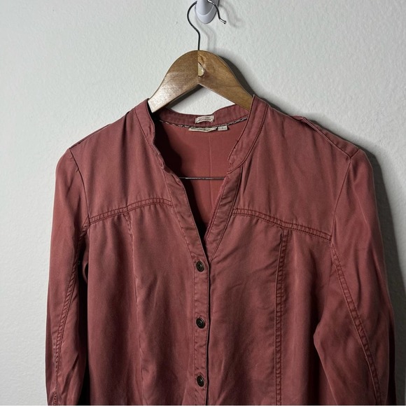 Anthropologie Holding Horses Tencel Long Sleeve Shirt Dress Dusty Rose Size 2 - Picture 5 of 9